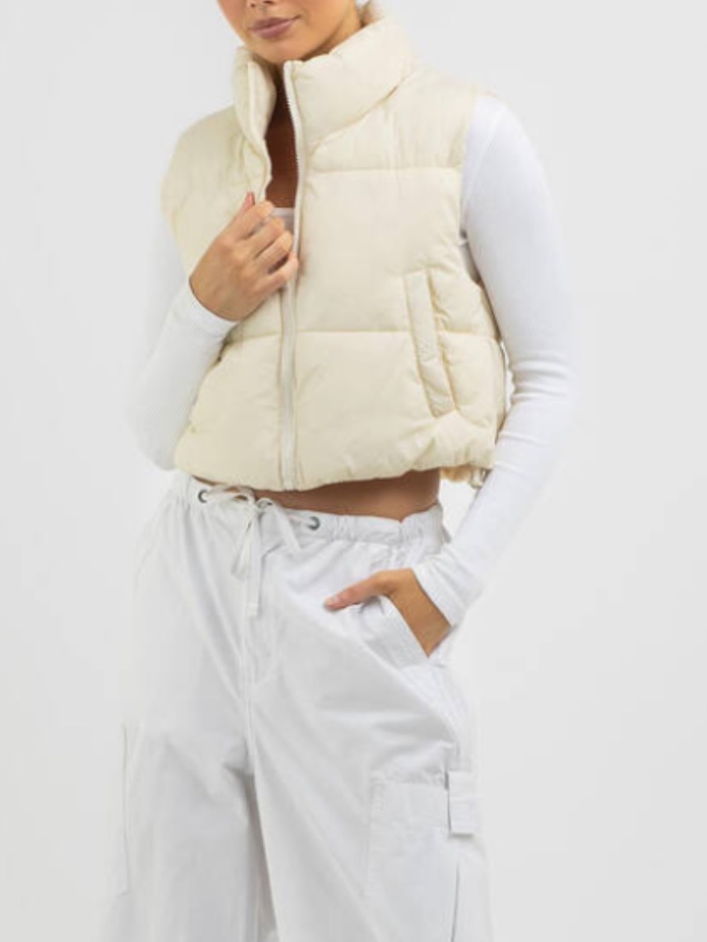 Ava And Ever Icy Puffer Cropped Vest